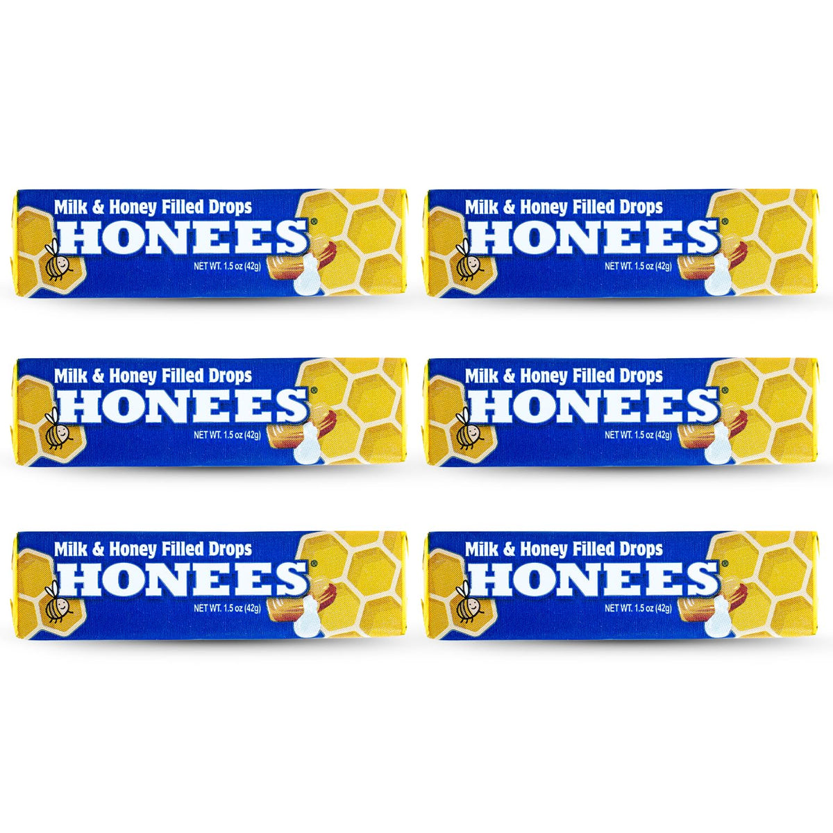 Honees Leche y Miel pastillas en empaque compacto para viajar