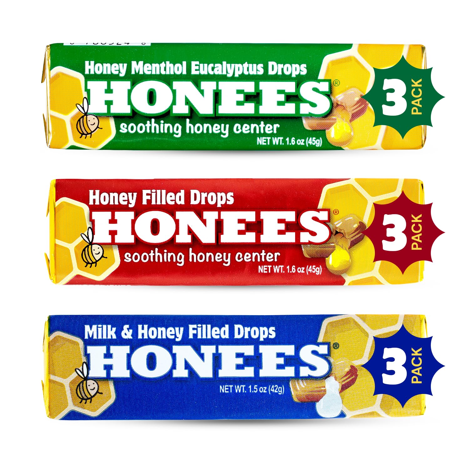 Gotas Honees variedad pack: selección de sabores para cuidar la garganta.