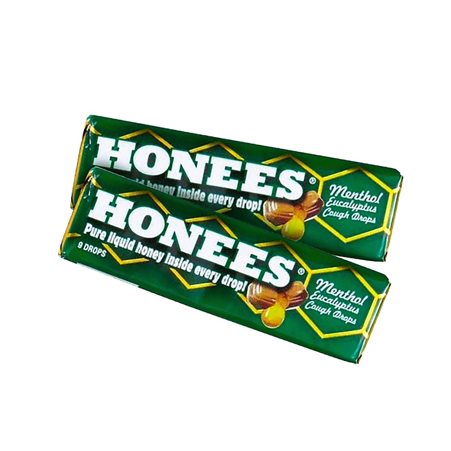 Barras Honees Mentol Eucalipto, 9 gotas por barra, sabor refrescante.