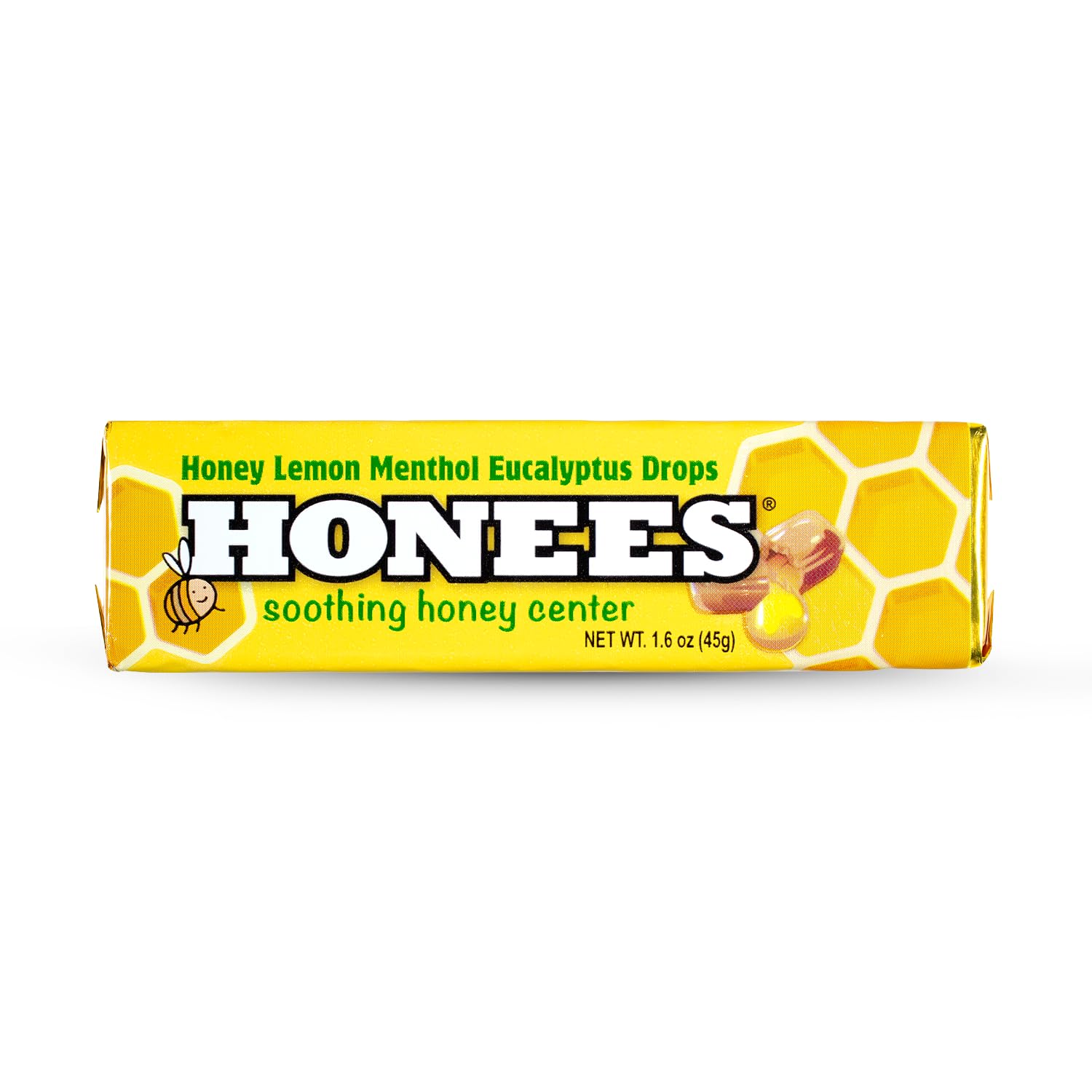 Honees Mentol Limón, empaque compacto para alivio práctico en movimiento.
