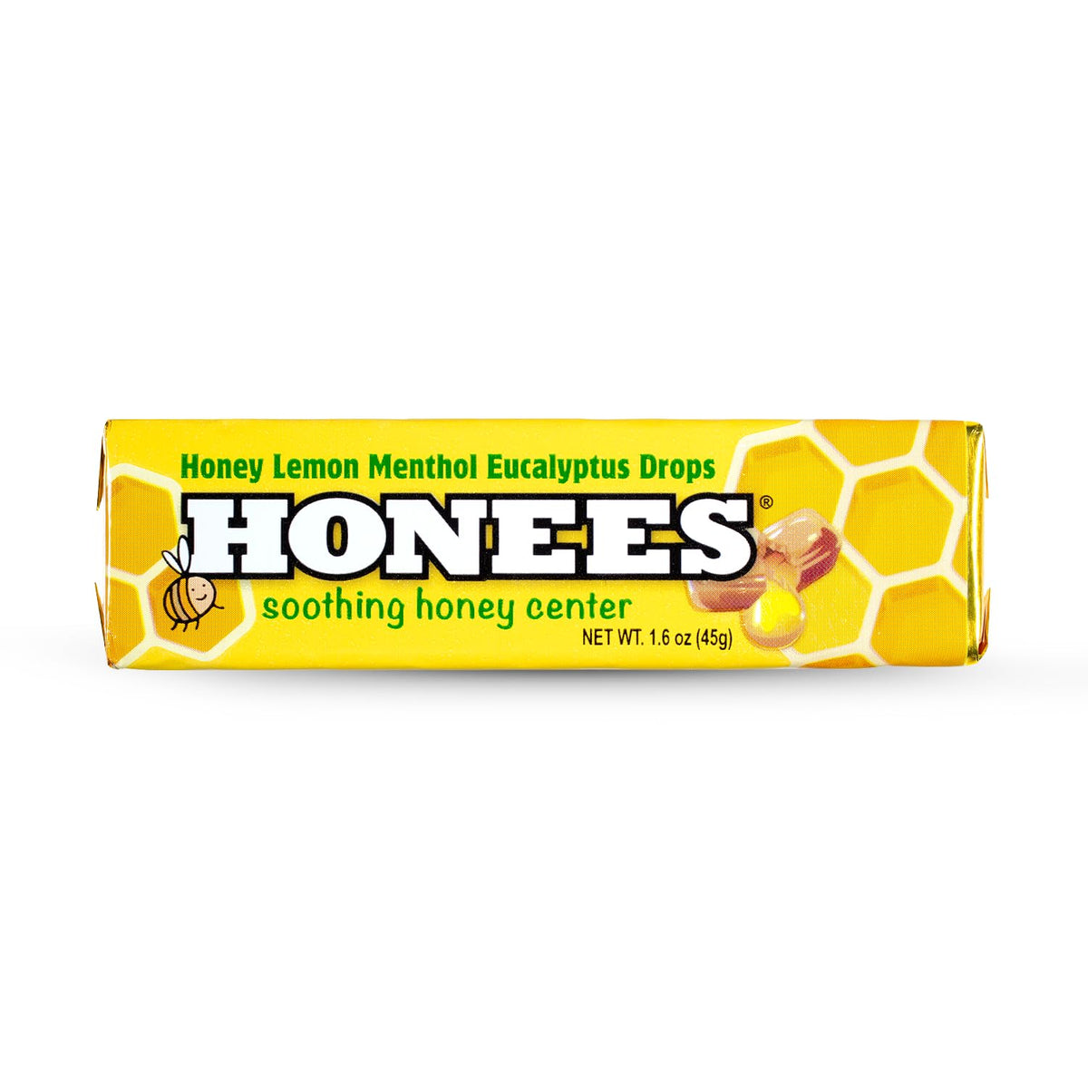 Honees Mentol Limón, empaque compacto para alivio práctico en movimiento.