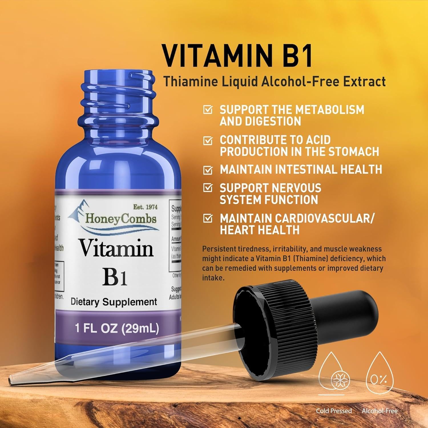 Fórmula vegana de HoneyCombs Thiamine para adultos y niños