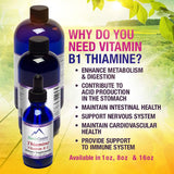 Botella de HoneyCombs Vitamina B1 de ocho onzas para dosis flexibles.