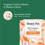 Honey Pot cobertura algodón orgánico suave y segura para la piel.