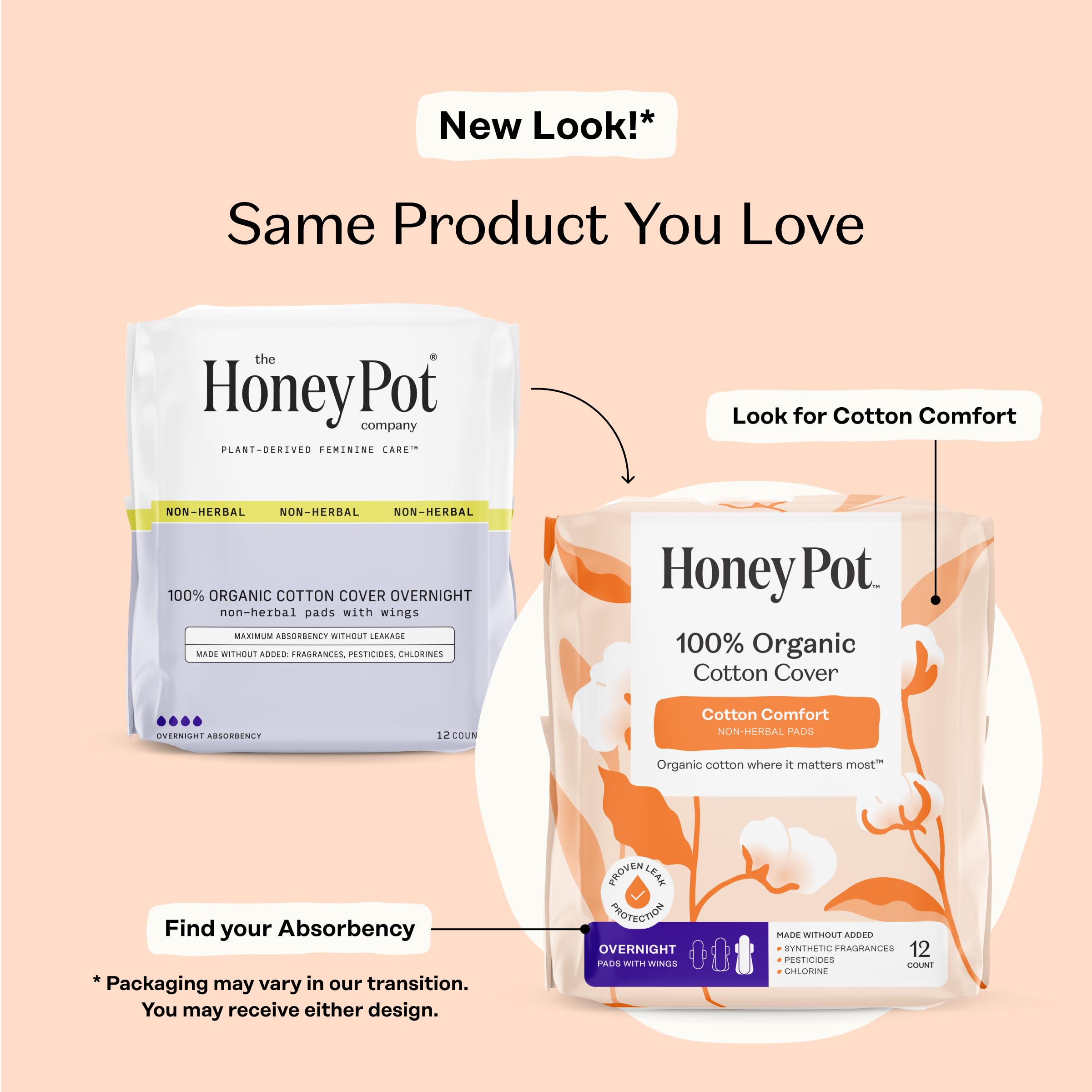 Honey Pot núcleo absorbente de pulpa ultra para mayor absorción diaria.