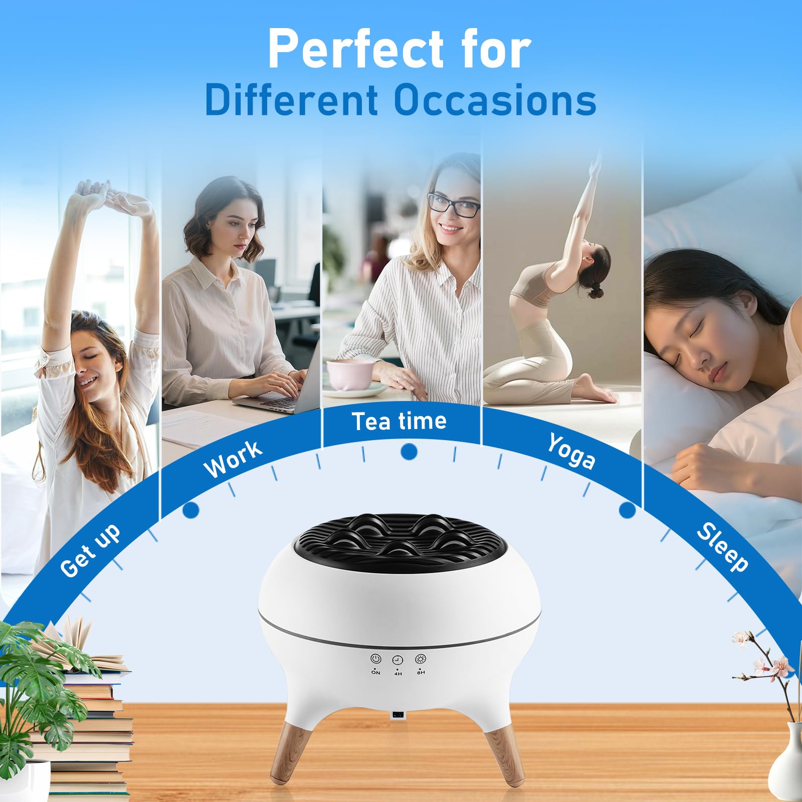 HONEYYEAR difusor con temporizador y control para mayor comodidad.