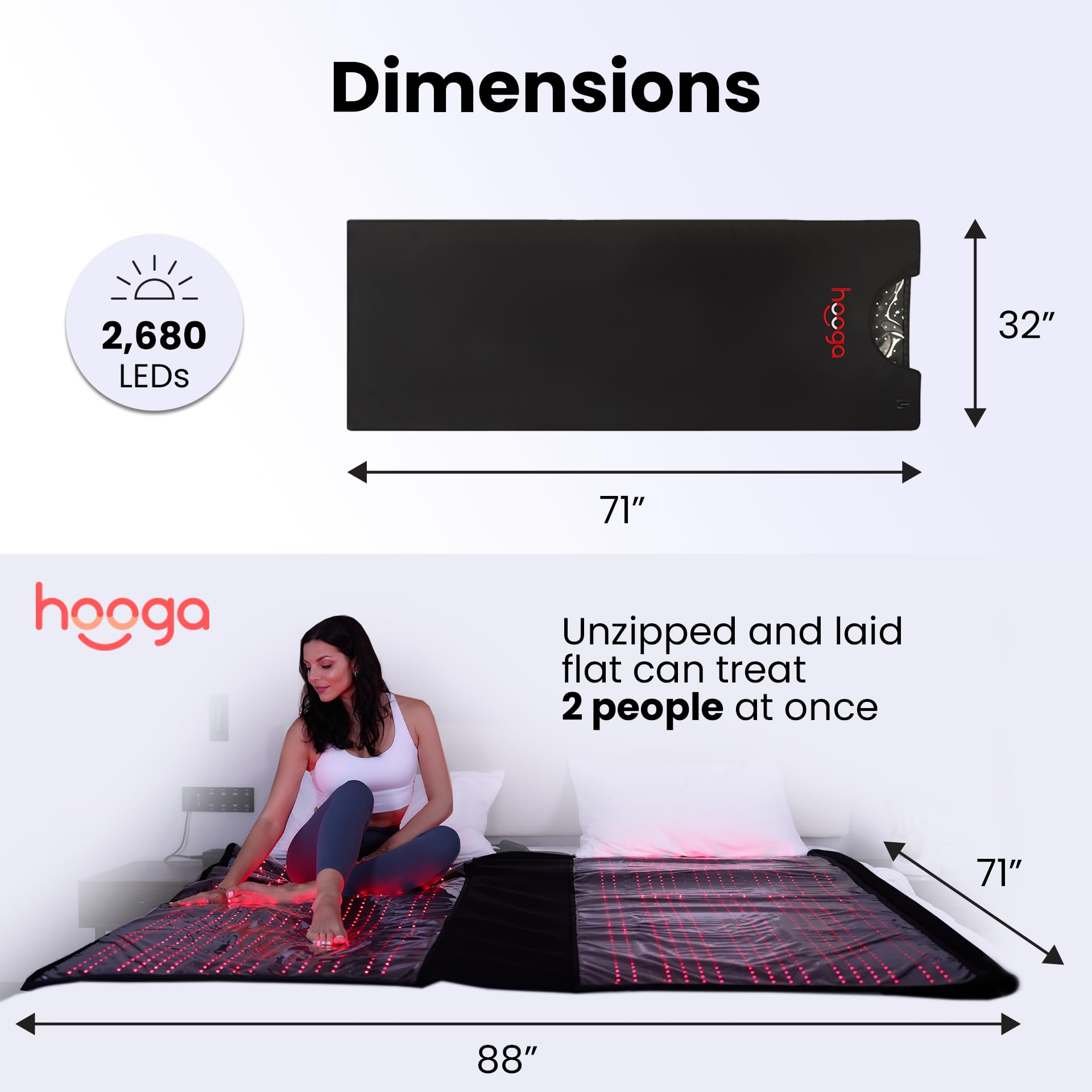 hooga-controles-brillo-pulsos permiten ajustar intensidad y modo intermitente para sesiones personalizadas de bienestar