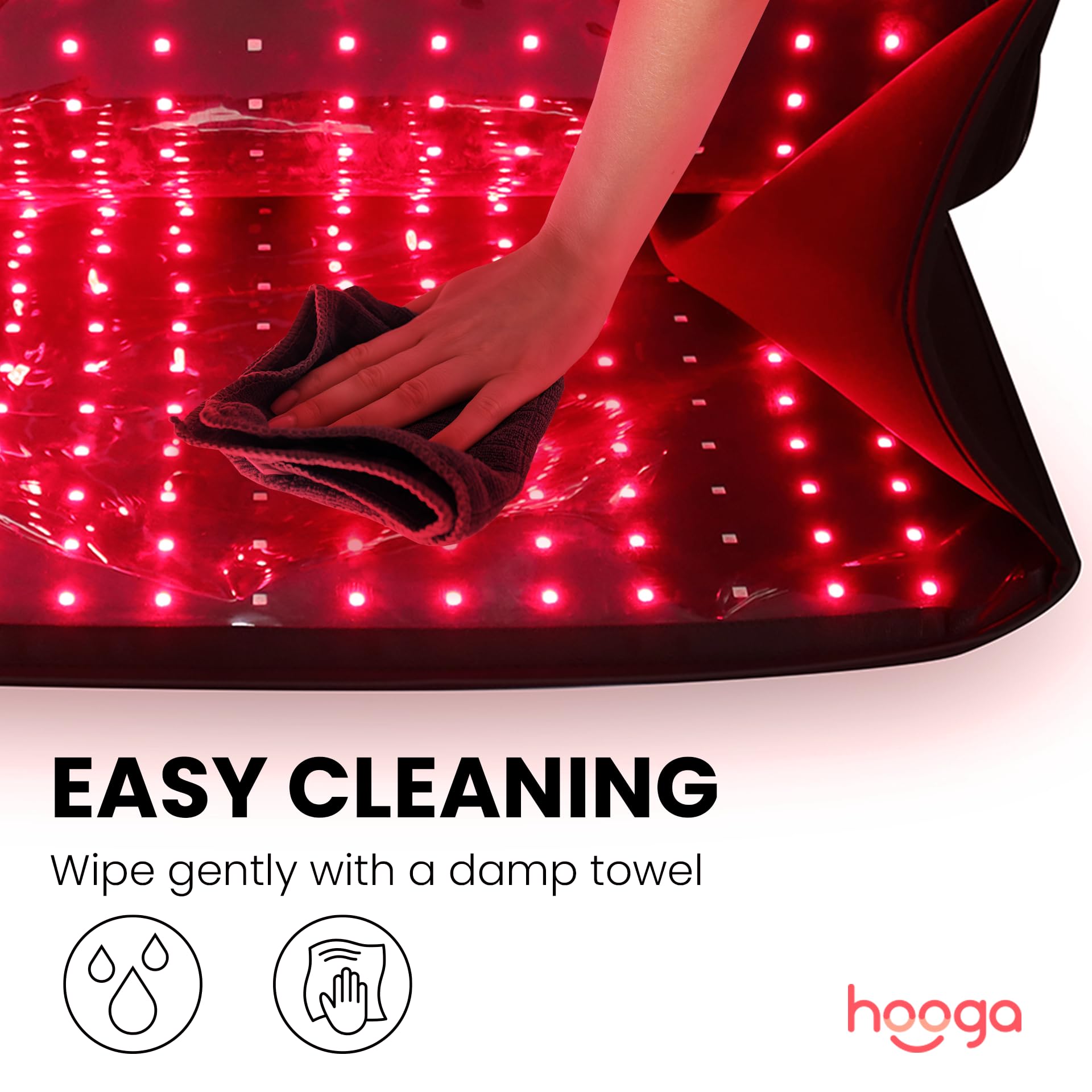 hooga-dimensiones-manta-terapia muestra tamaño para cobertura total desde cuello hasta pies, ideal para uso doméstico