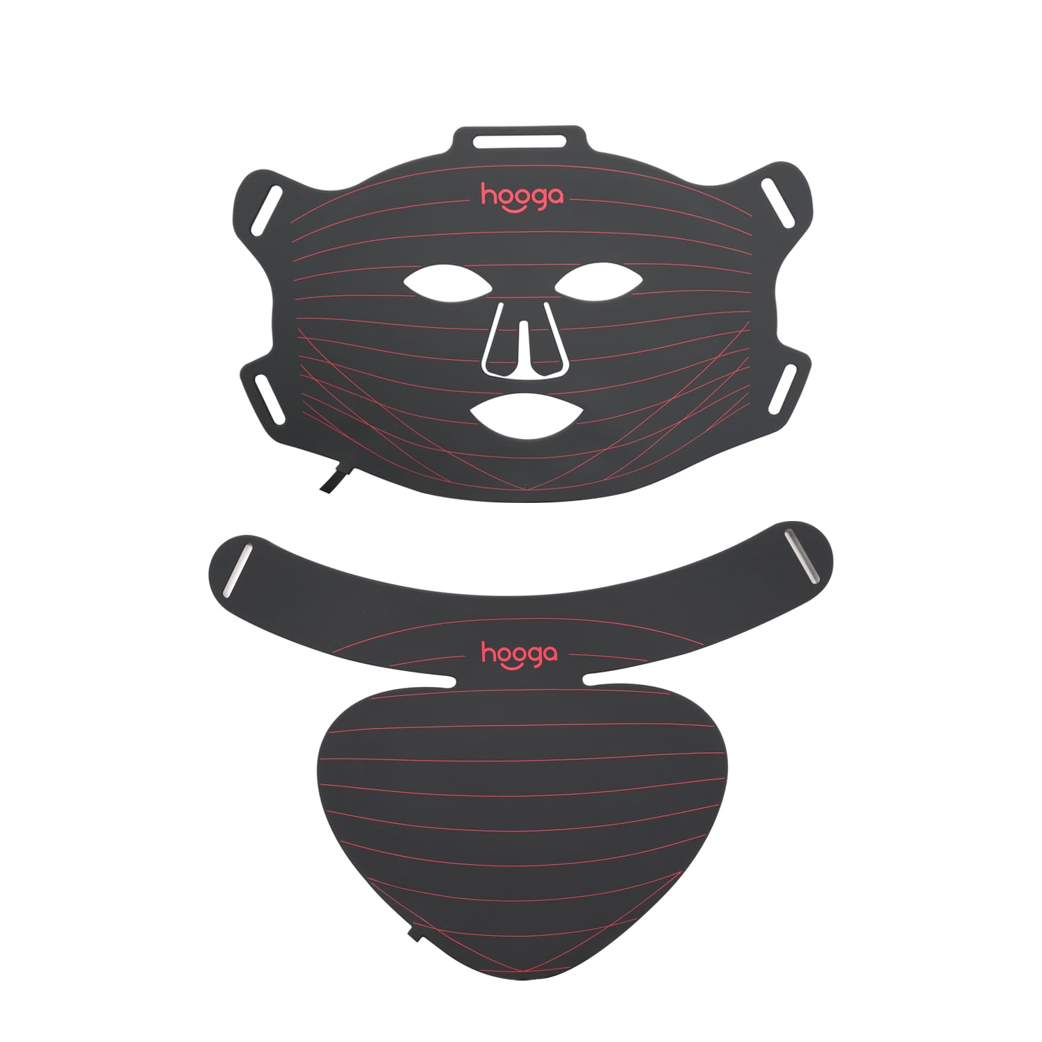 Hooga máscara de luz roja ideal para rostro y cuello, cómodo de usar.