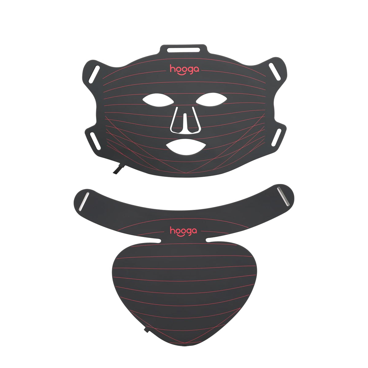 Hooga máscara de luz roja ideal para rostro y cuello, cómodo de usar.