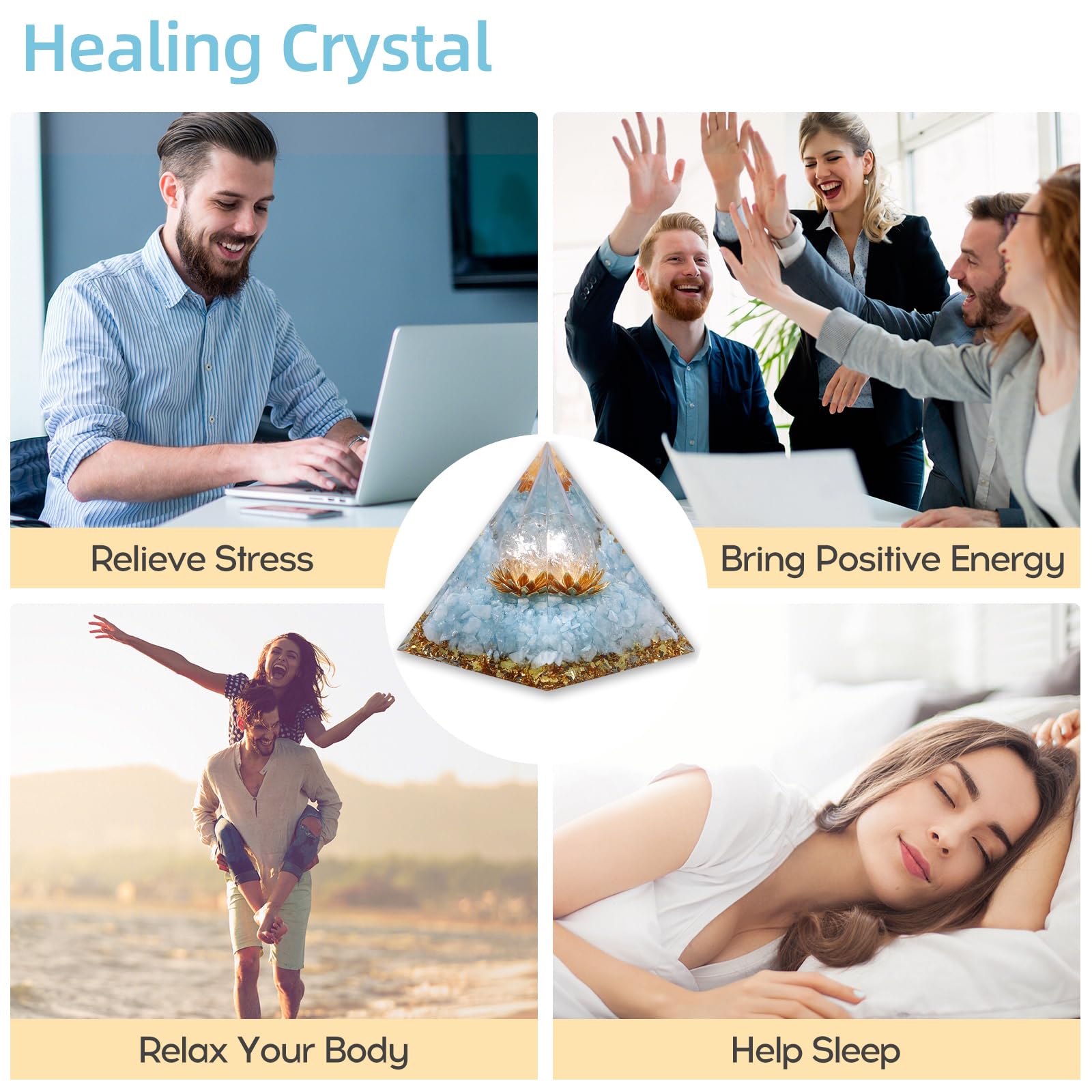 Hopeseed Orgone Pirámide adecuada para escritorio y sesión de meditación diaria
