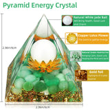 Piramide Hopeseed Orgónita con Aventurina Verde para atraer prosperidad y calma.