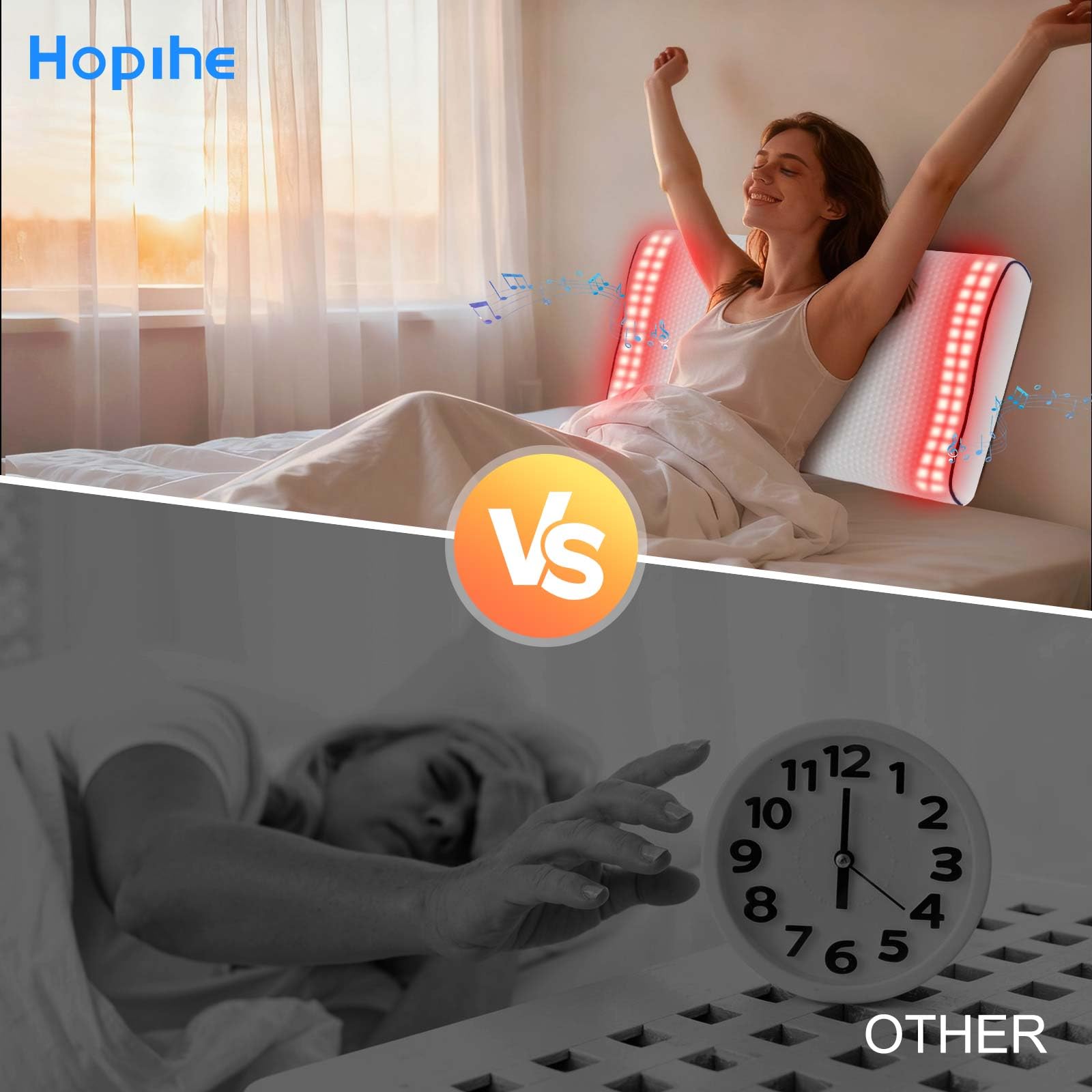 Hopihe Almohada se controla desde la aplicación móvil y conexión inalámbrica.