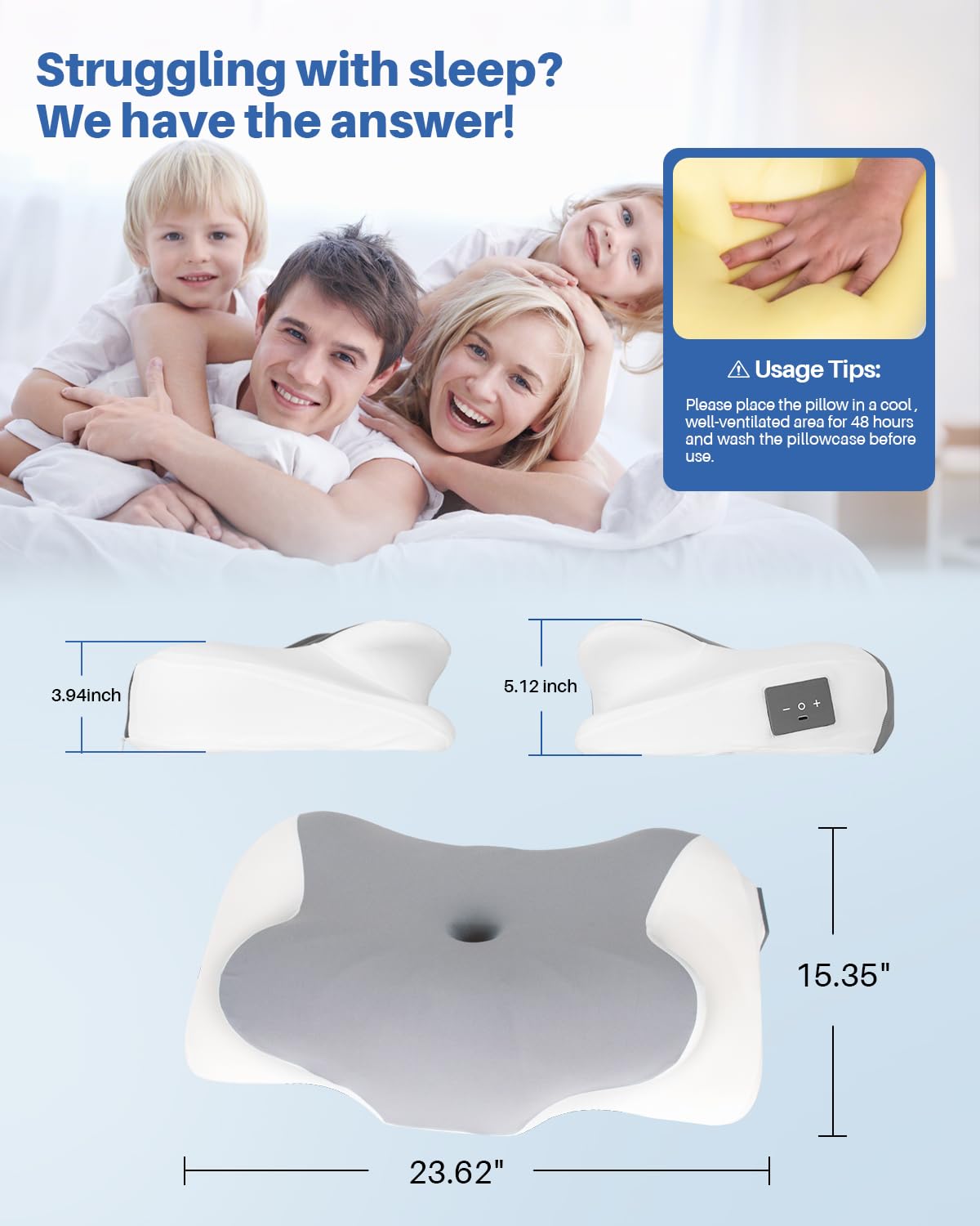 Hopihe espuma memoria 60D ofrece soporte cómodo del cuello