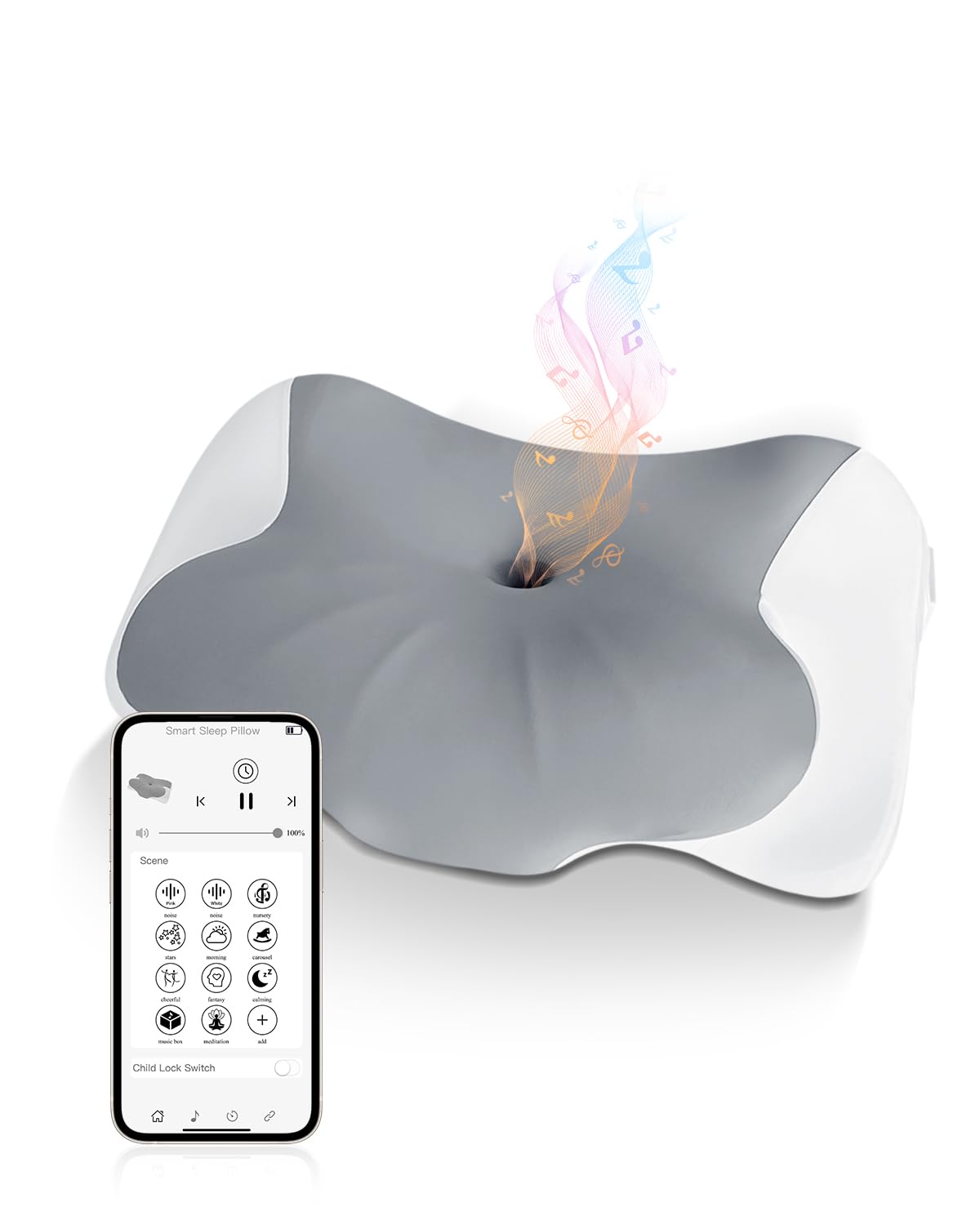 Hopihe almohada con sonido 3D cerca de las orejas para dormir más relajado