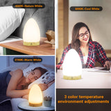 Hopihe lámpara de terapia, diseño ovalado con base de madera para encajar en cualquier espacio.
