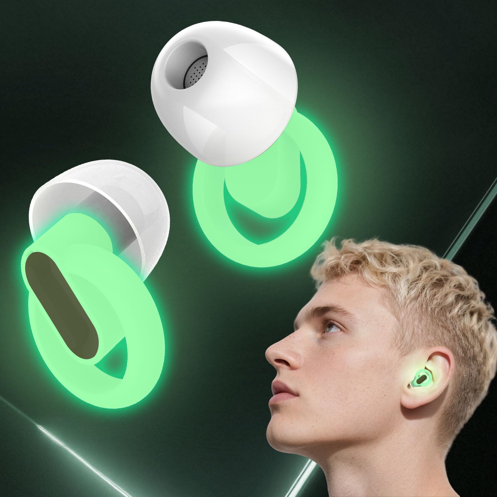 Hopihe tapones para oídos con brillo en oscuridad, ideales para conciertos