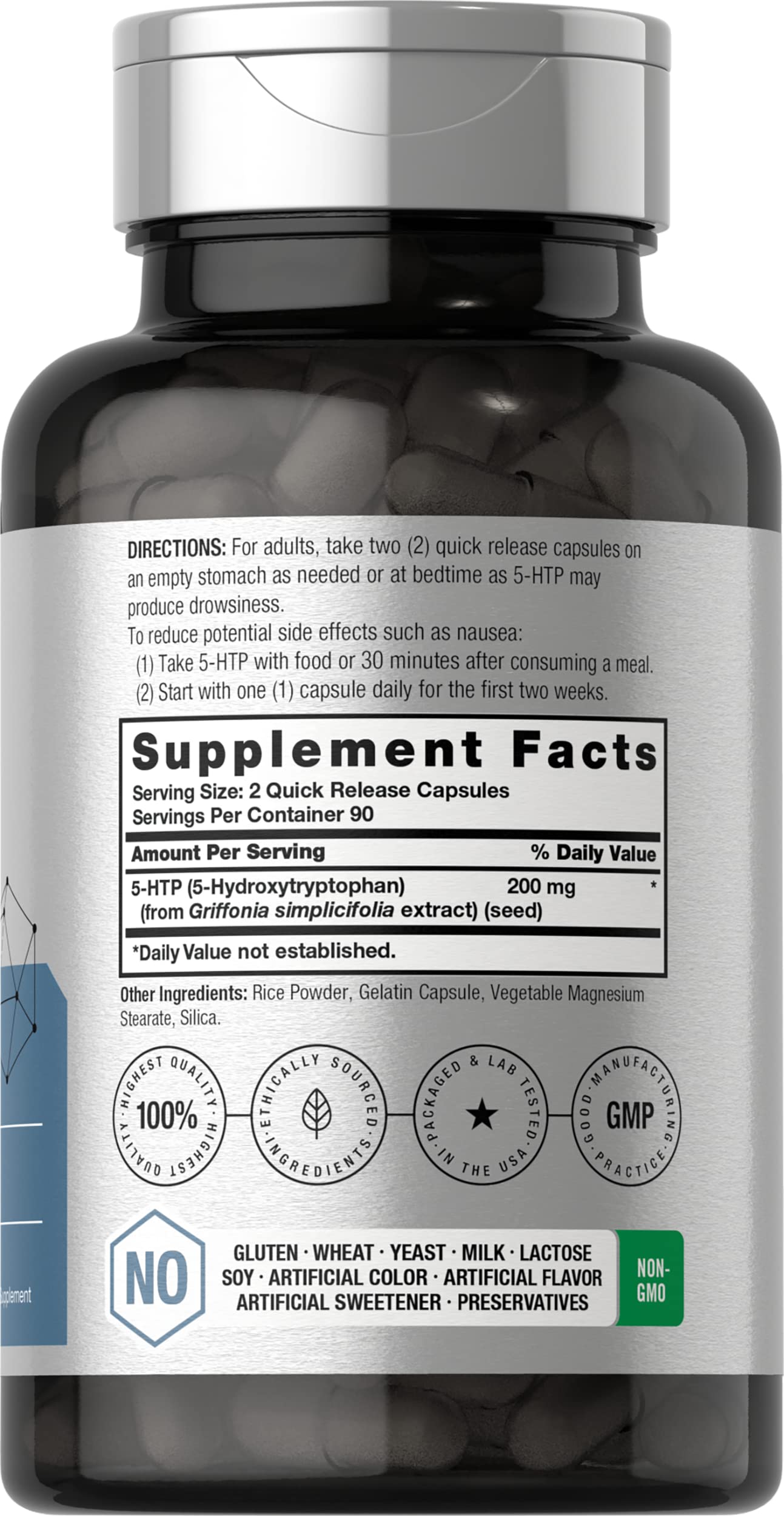 Horbäach 5HTP extracto semilla griffonia – fuente natural para equilibrio emocional.