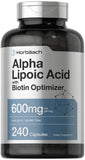 Horbaach ácido alfa-lipoico 600 mg en cápsulas para uso diario, experiencia suave y agradable.