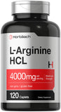 Horbaach L-Arginina 4000 mg cápsulas, botella para energía diaria.
