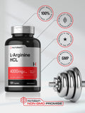 Horbaach L-Arginina 4000 mg cápsulas, uso diario aptas para vegetariano.