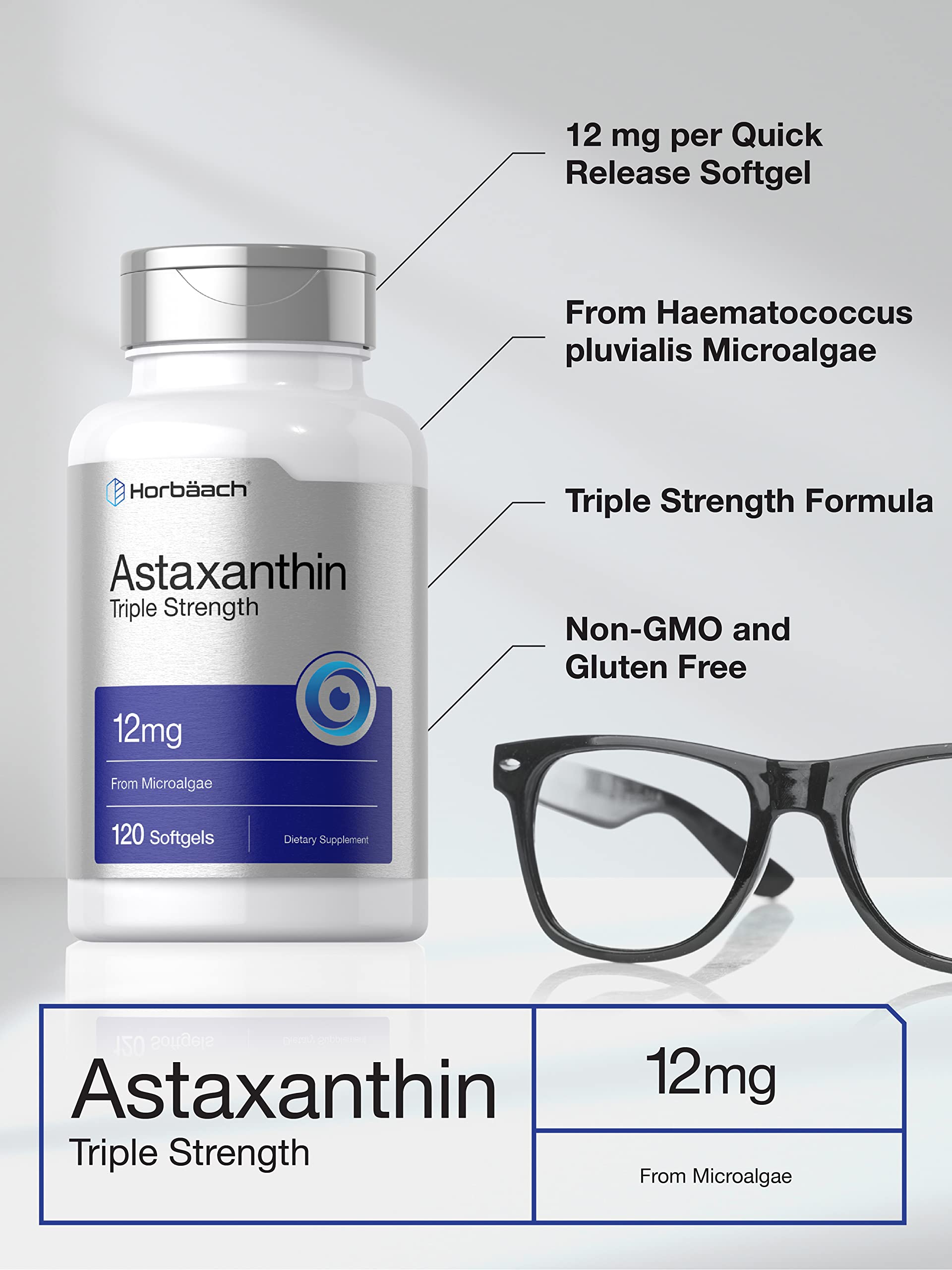 Horbäach Astaxantina: cápsulas suaves para tragar fácilmente