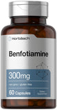 Horbaach Benfotiamina 300 mg: cápsulas en caja para uso diario.