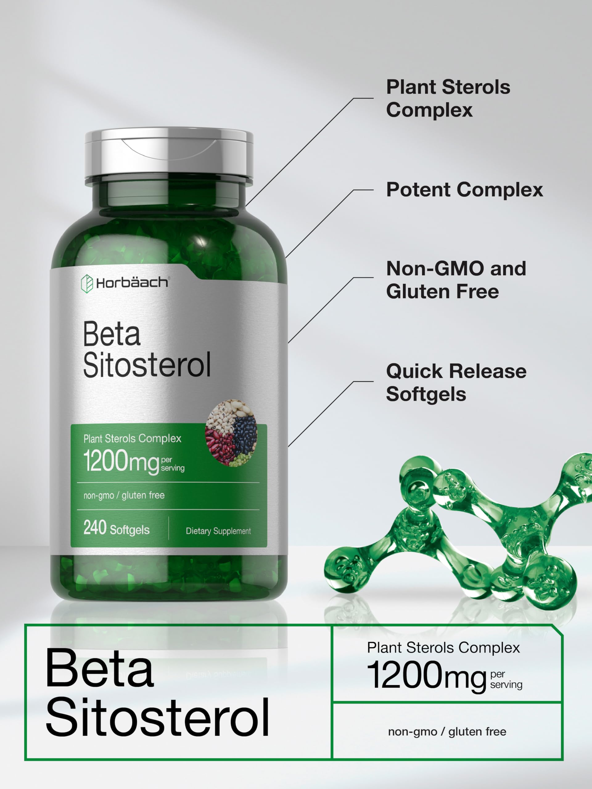 Horbäach Beta Sitosterol etiqueta del producto para ver ingredientes
