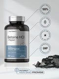Horbaach Betaína HCl con Pepsina, cápsulas de color neutro para uso diario