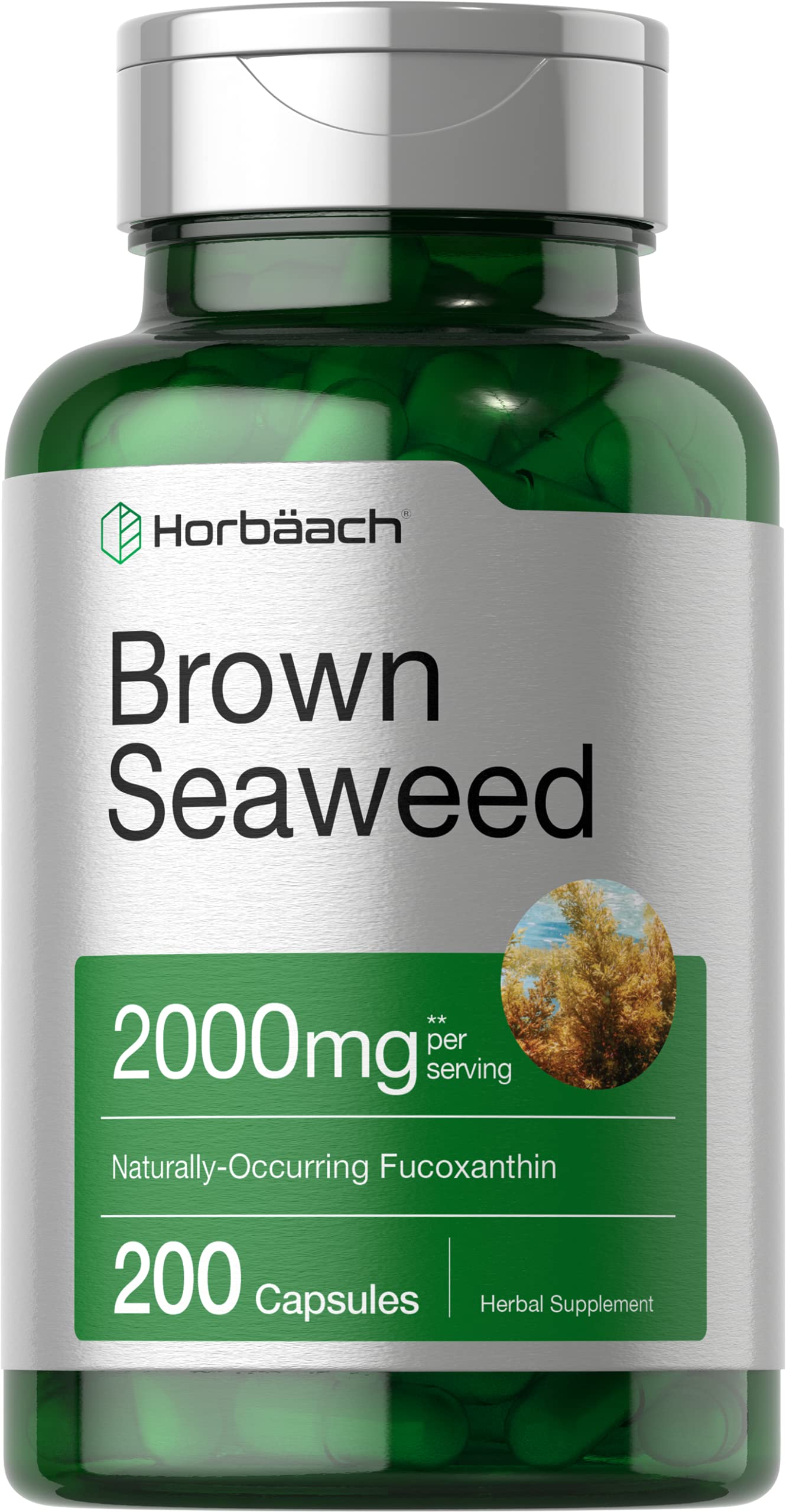 Horbäach cápsulas-extracto-alga-marrón: cápsulas con fucoxantina para apoyo antioxidante.