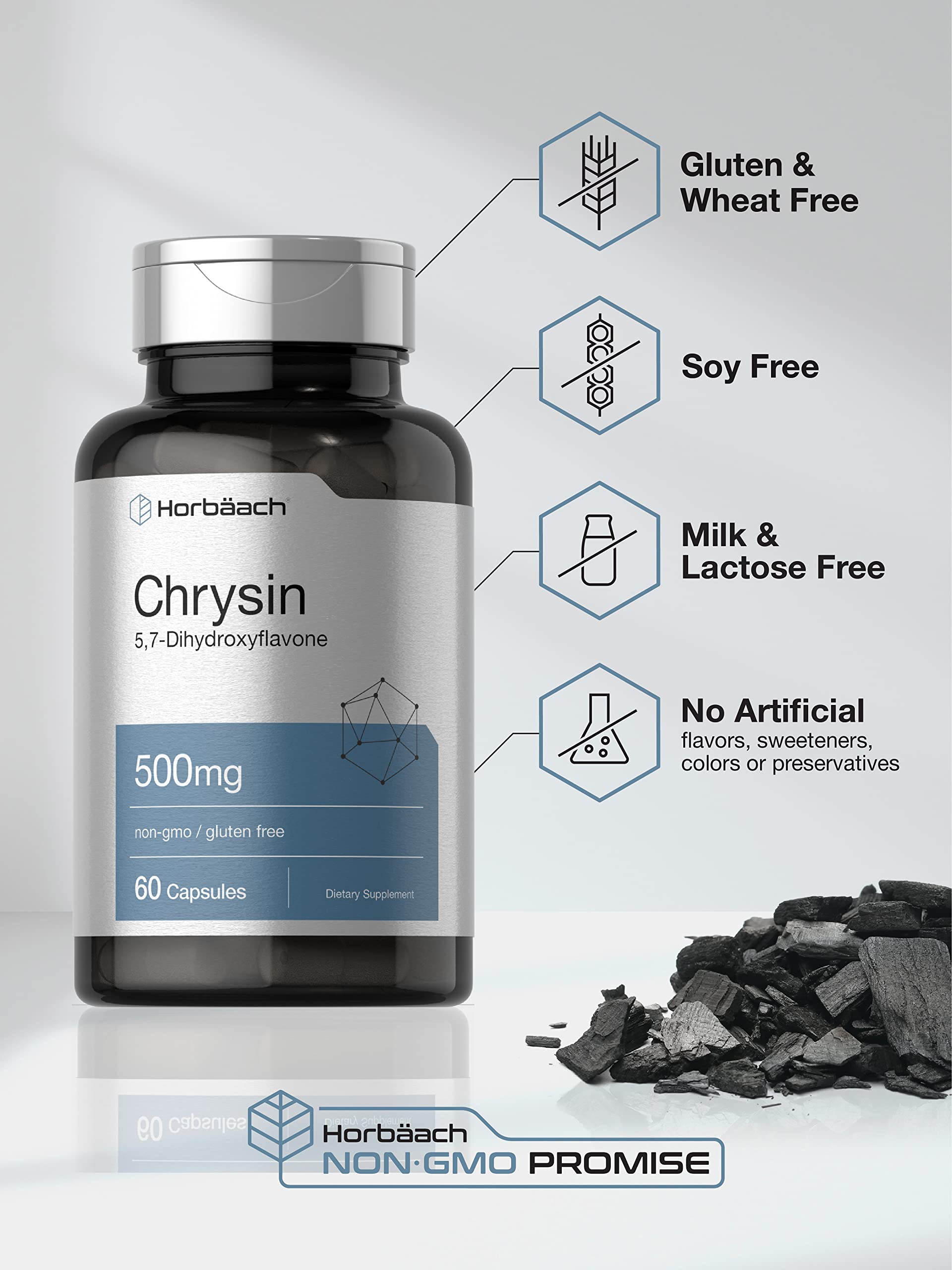 Horbäach Chrysin etiqueta de calidad y pruebas de laboratorio