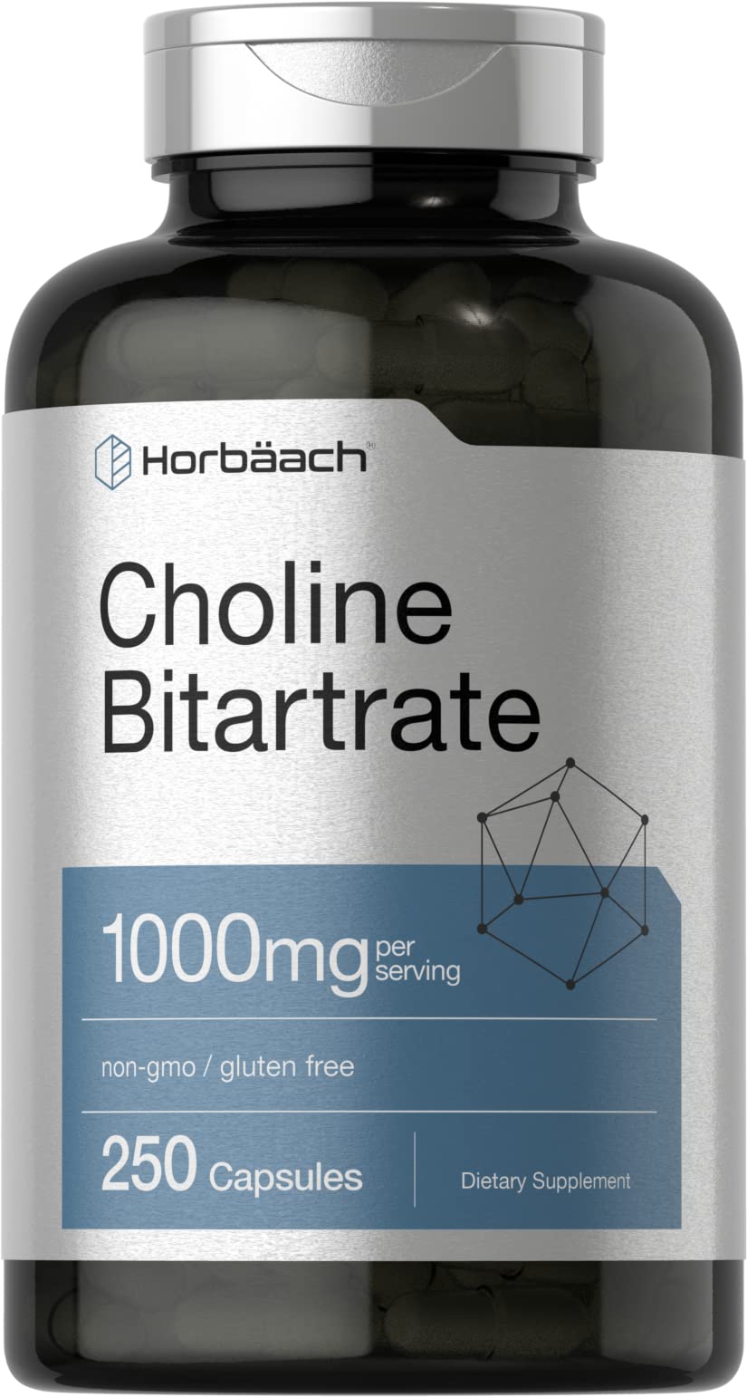 Horbaach colina-bitartrato cápsulas 1000 mg: apoyo diario para bienestar mental.