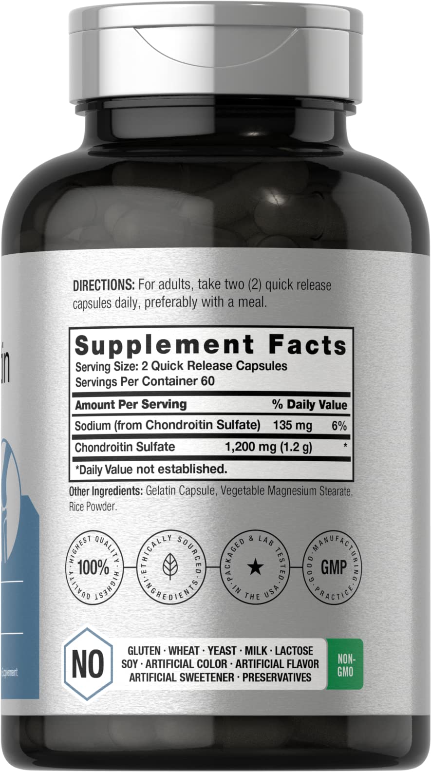 Horbaäch Condroitina Sulfato 1200 mg, cápsulas de liberación rápida para rutina diaria.