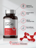 Mano sosteniendo la botella Horbaach CoQ10 100 mg para referencia
