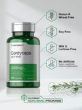 Horbäach Cordyceps Cápsulas bote abierto: fácil dosificación y consumo diario.