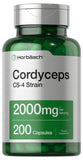 Horbäach Cordyceps Cápsulas frente: apoyo diario de energía y bienestar.
