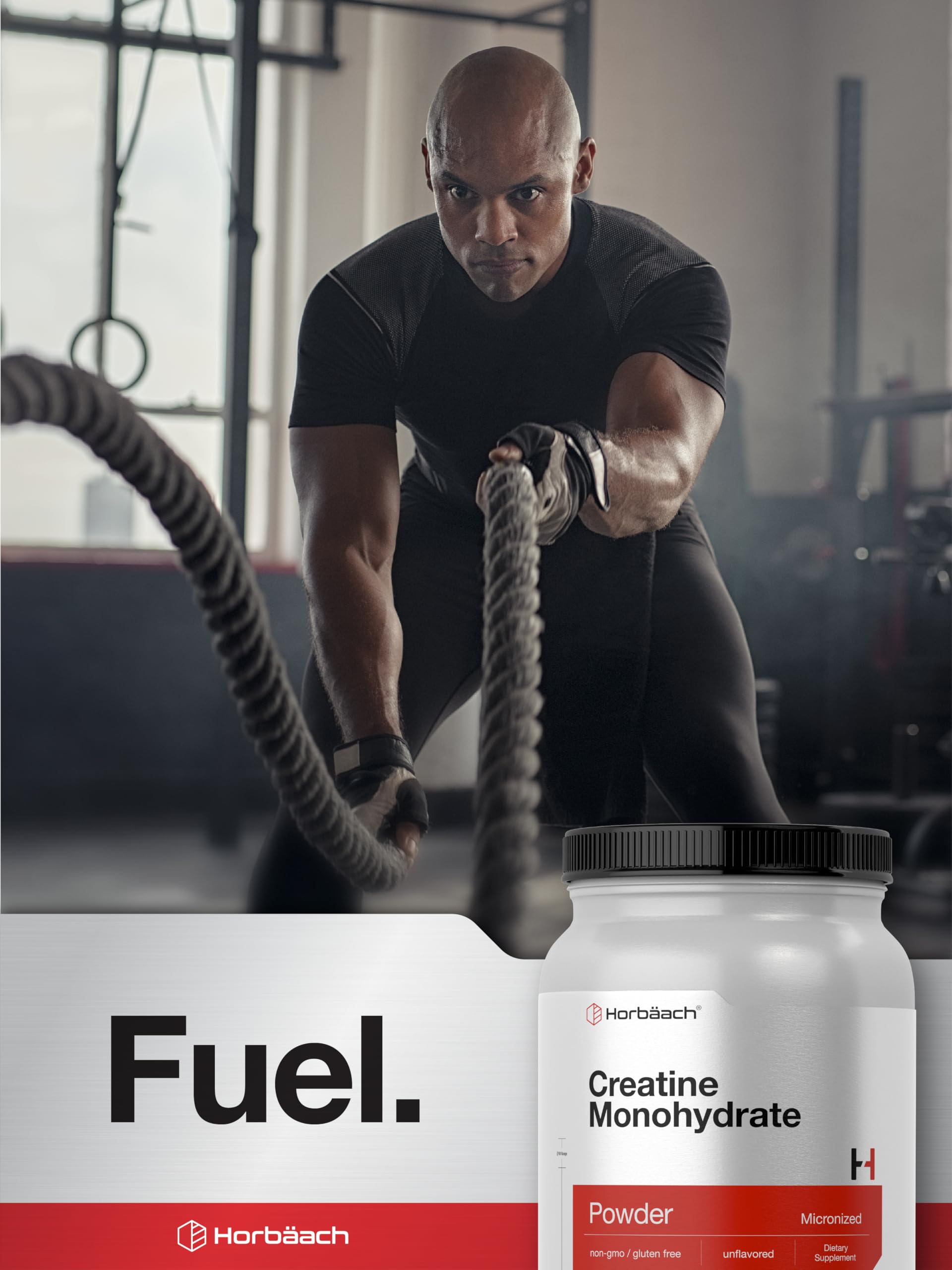 Batido con Horbäach Creatine Monohidrato, sabor neutro para entrenamientos