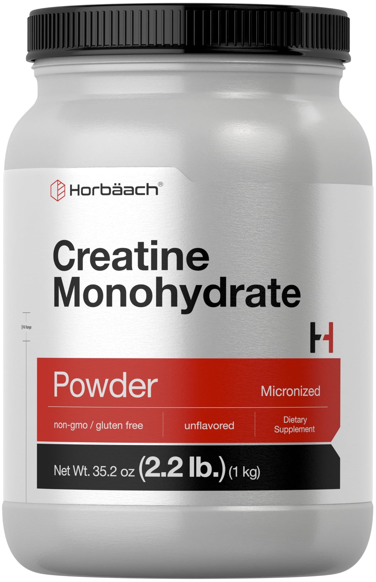 Horbäach Creatine Monohidrato en Polvo vertido, listo para entrenamientos intensos
