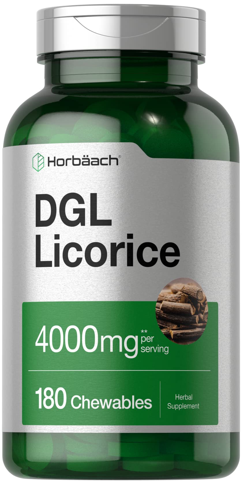 Botella Horbäach DGL con tabletas gomosas para uso diario