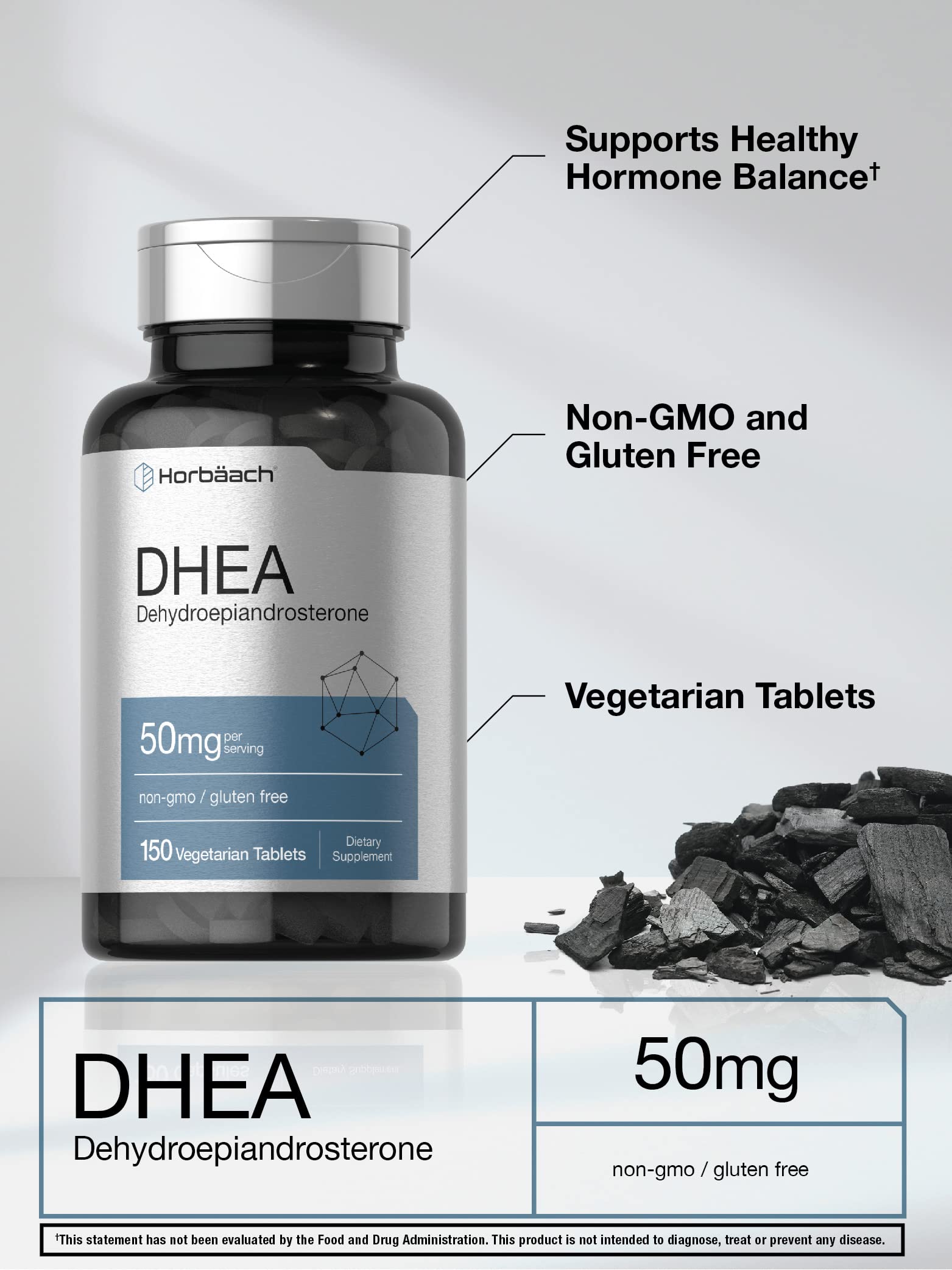 Horbäach DHEA 50 mg etiqueta: lectura rápida de dosis y beneficios potenciales