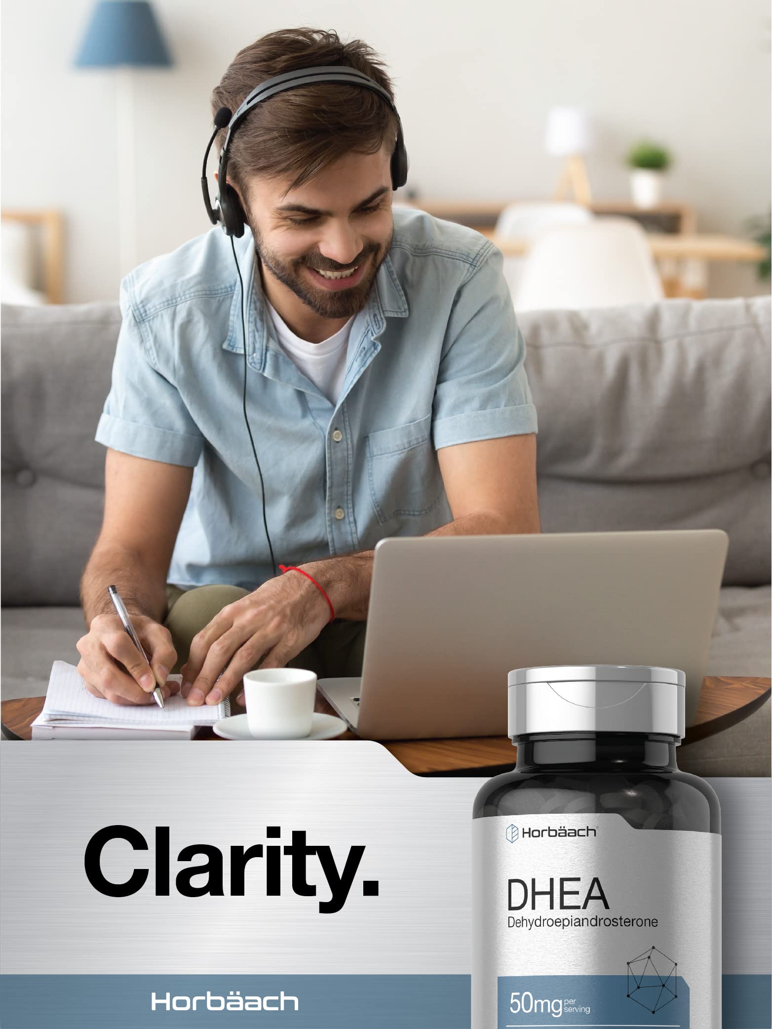 Horbäach DHEA 50 mg información porción: porción clara y transparencia de datos