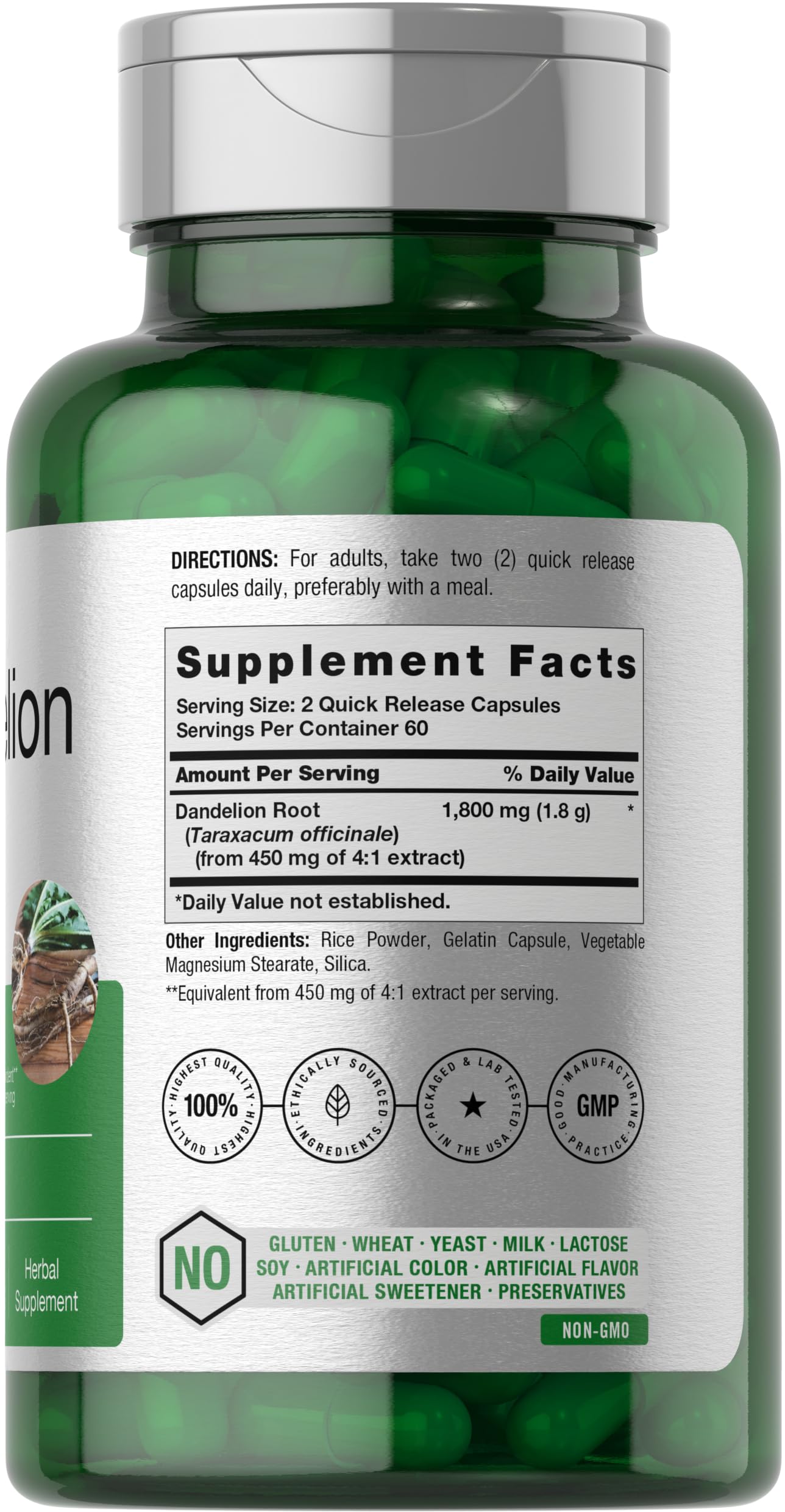 Horbäach Diente de León, envase cerrado, opción natural para dietas sin gluten.