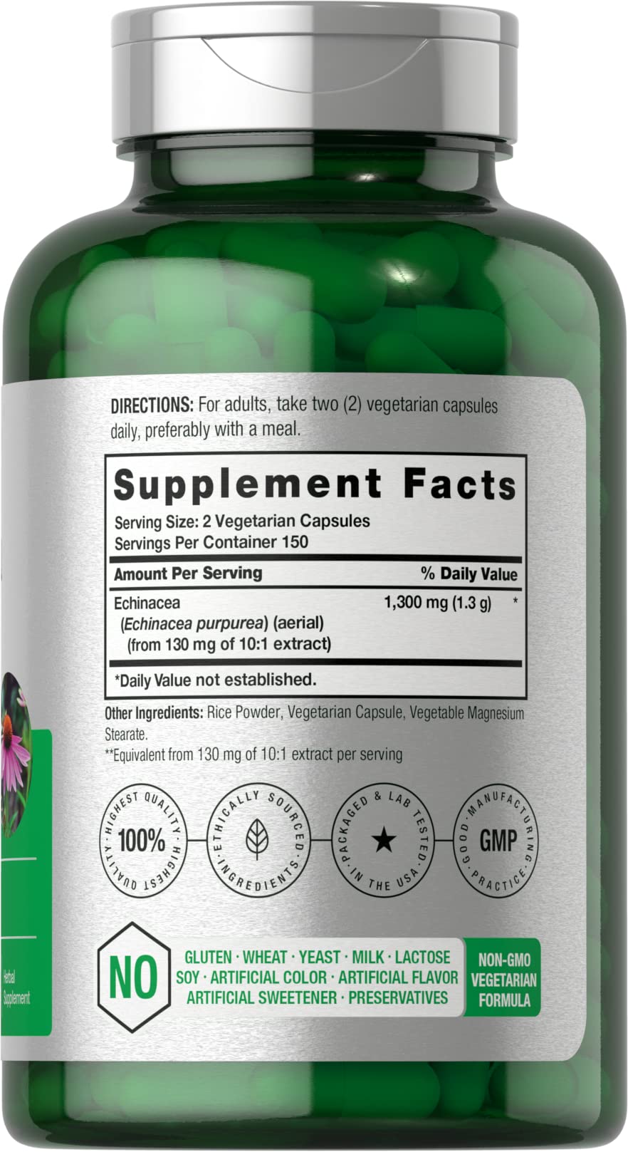 Cápsulas vegetarianas de Echinacea Horbäach para conveniencia diaria