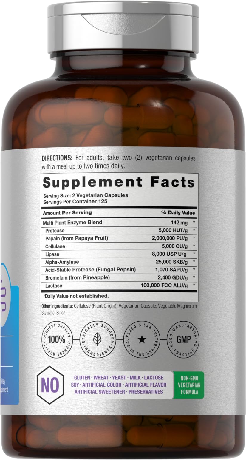 Horbäach Enzimas Digestivas Esenciales cápsulas para digestión suave
