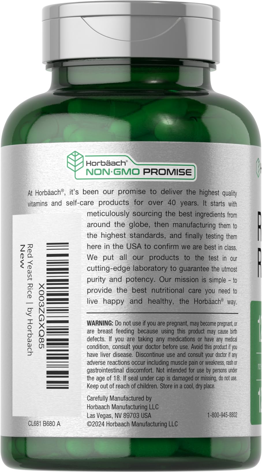 Horbäach etiqueta frontal del producto transmite calidad y pureza de la fórmula.