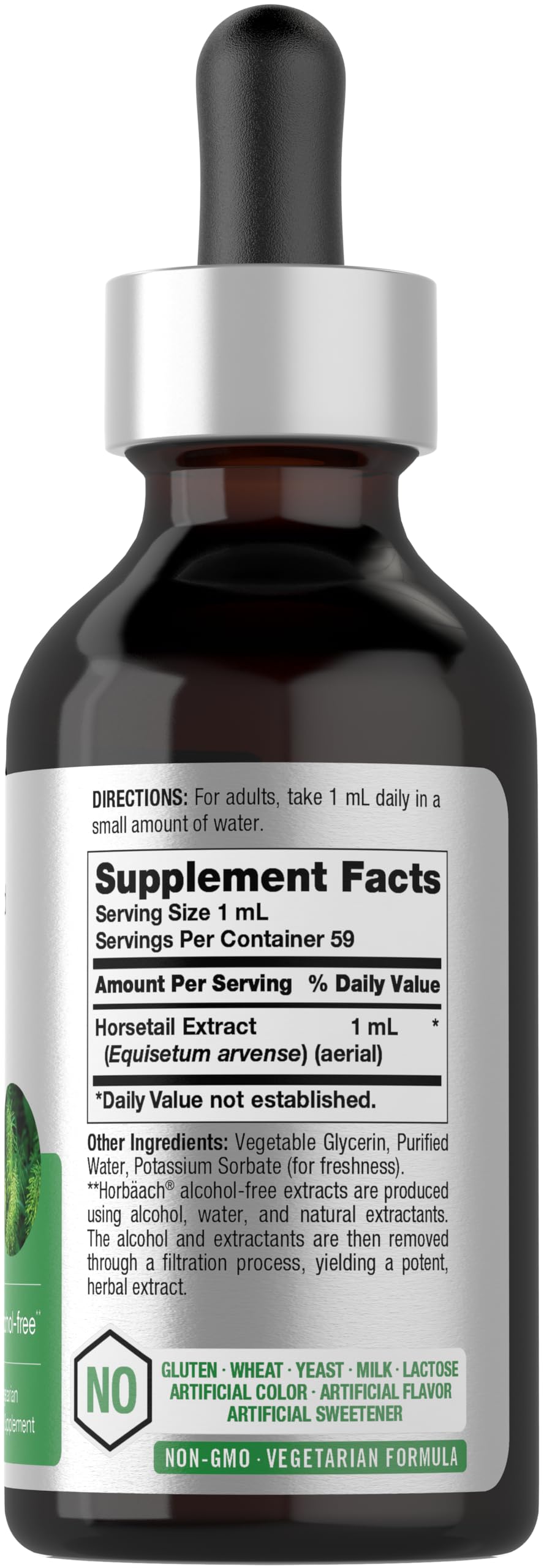 Extracto líquido Horbaach Cola de Caballo sin alcohol para mezclar con agua