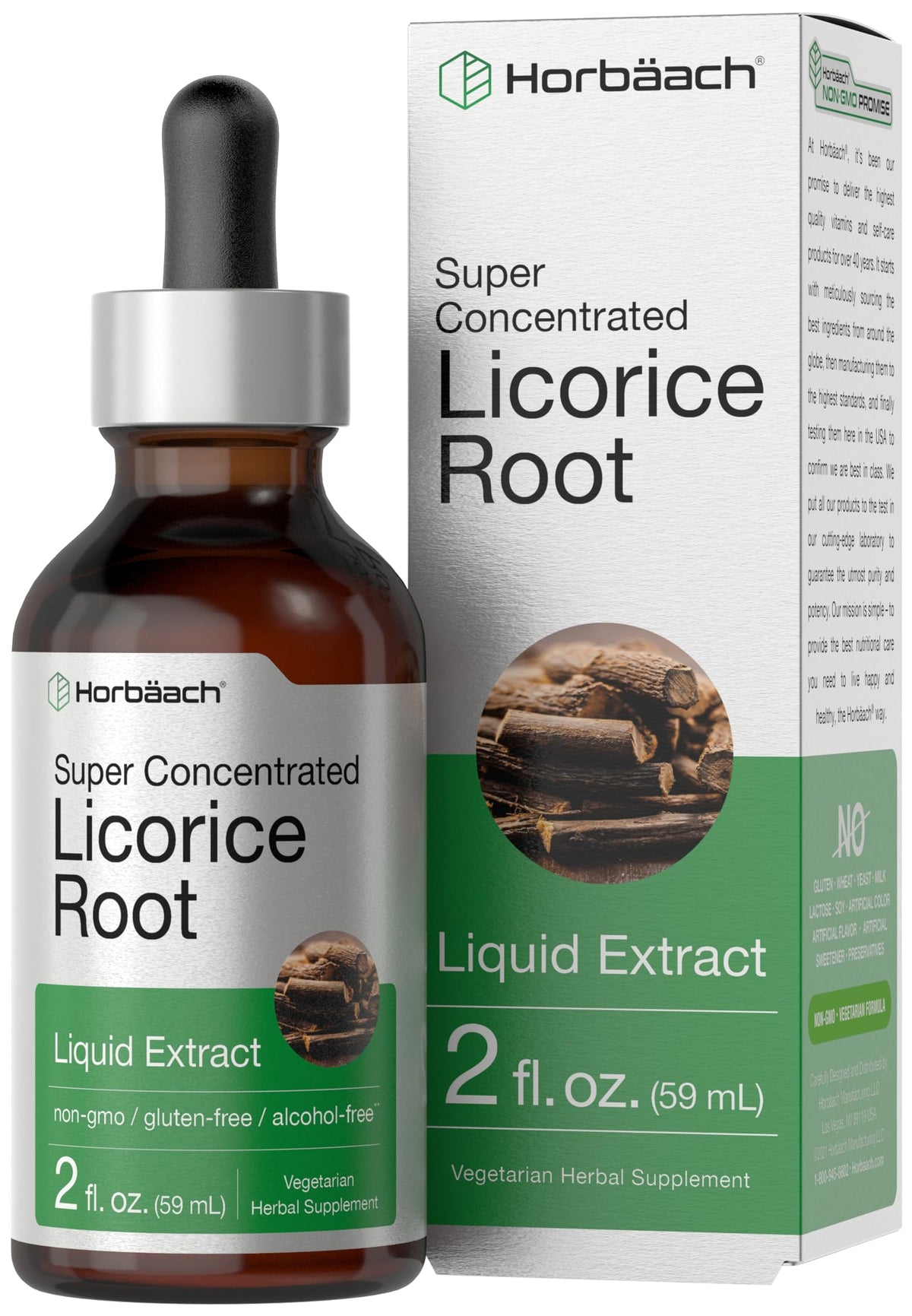 Horbaach Extracto de Regaliz: frasco de 2 oz para tu rutina diaria.