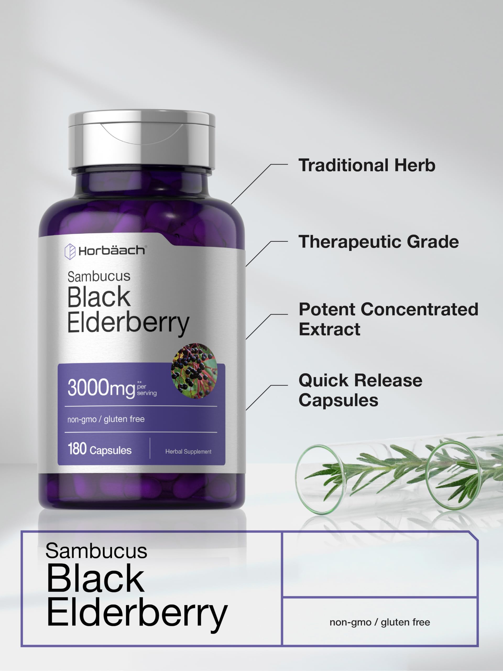 Horbaach sauco negro: extracto concentrado en cápsulas para consumo rápido