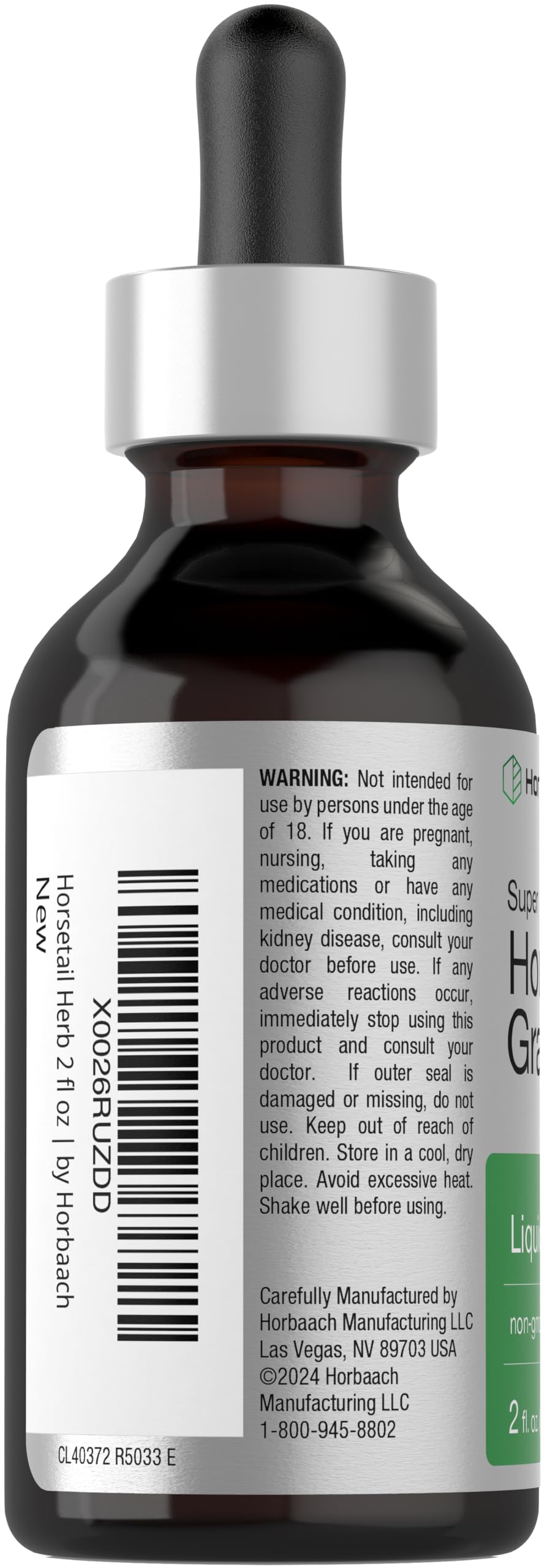 Frasco de 2 oz Horbaach Cola de Caballo para uso diario