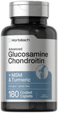 Horbäach Glucosamina Condroitina MSM Cúrcuma, cápsulas recubiertas, apoyan movilidad diaria
